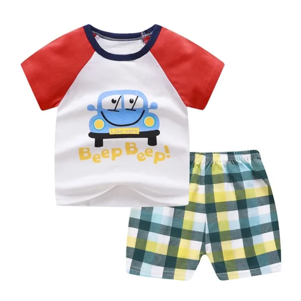 Deisgner Baby Boy Clothes Sport Clothing Tracksuit Active Striped Tshirt +shorts Baseball Football Clothes Toddler Clothing Sets - Image 3