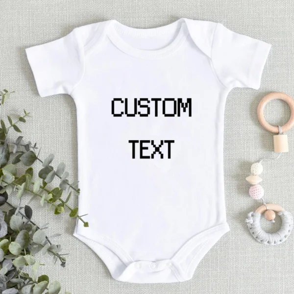 DIY YOUR DESIGN OR LOGO Newborn Bodysuit Short Sleeve Jumpsuit Breathable Casual Harajuku Simple CUSTOM TEXT Baby Romper 2021 - Image 2