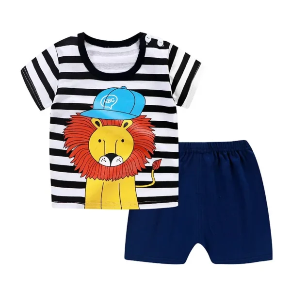 Deisgner Baby Boy Clothes Sport Clothing Tracksuit Active Striped Tshirt +shorts Baseball Football Clothes Toddler Clothing Sets - Image 5