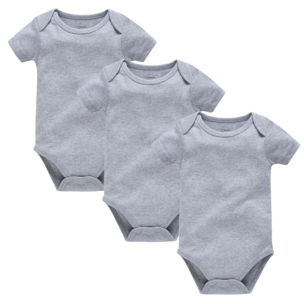 Kavkas 3PCS 5PCS Baby Boys Girls Clothes Solid White Short Sleeve Cotton Baby Bodysuits body bebe 0-24 months Newborn Jumpsuit - Image 4