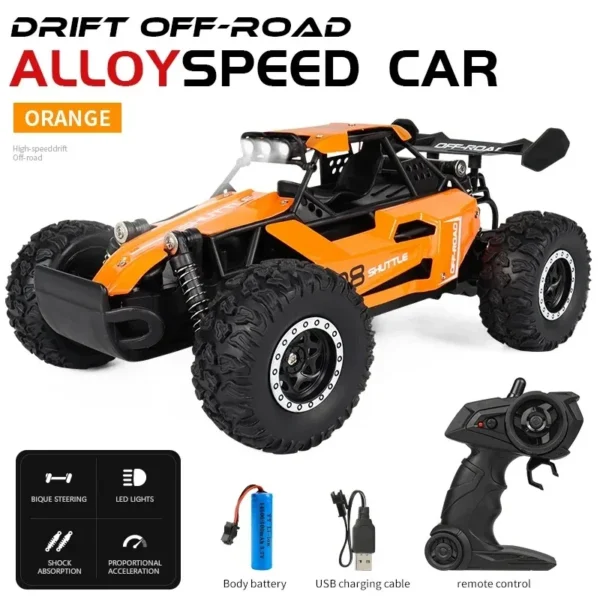 New RC Car 1:16 2WD with LED Light 2.4G 20KM/H High Speed Off-Road Climbing Remote Control Car Toy Gifts for Boys Girls Kids - Image 5