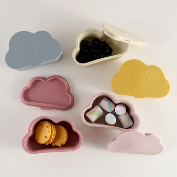 Silicone Baby Snack Box Kids Solid Color Silicone Food Box Baby Portable Feeding Food Baby Snack Container With Lid Baby Stuff - Image 2