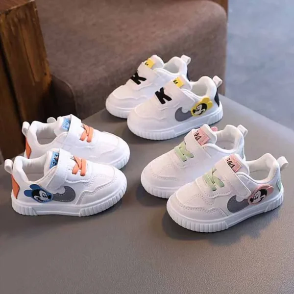 Disney Mickey Mouse Baby Trend Casual Shoes Girls Little White Shoes 0-2 Years Baby Boys Fashion Chic Soft Sole Walking Shoes - Image 2