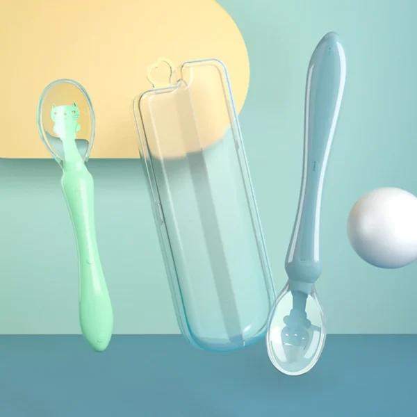 Soft Silicone Baby Feeding Spoon Candy Color Spoon Children Food Baby Spoons Feeding Dishes Feeder Flatware - Image 2