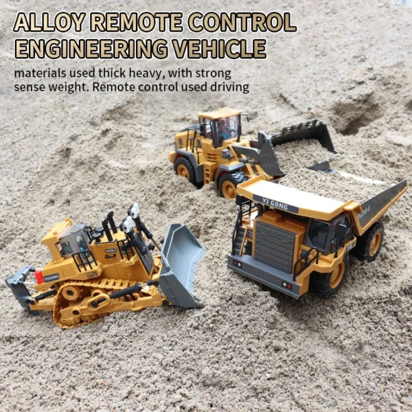 New 2.4G Remote Control Excavator Dump Truck RC Model Car Toy Professional Alloy Plastic Simulation Construction Vehicle for Kid - Image 6