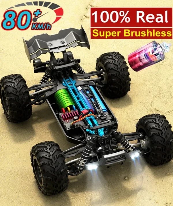 Super Brushless 80KM or 50KM/H 4WD RC Car With LED Remote Control Cars High Speed Drift Racing 4x4 Off Road Truck Kid Adult Toy - Image 4