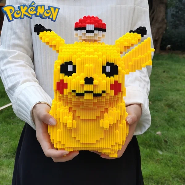 5210pcs Anime Pokemon Pikachu Diamond Micro Building Blocks Games Model Mini Bricks Figure Difficult Decompression Toys Gift