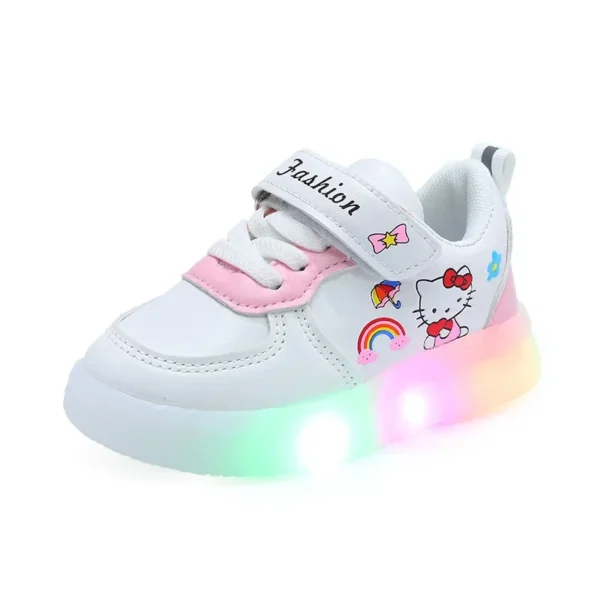 Sanrio LED Kids Shoes for Girls Cute Cartoon Hello Kitty Shoes Summer Girl Kawaii Shoes Soft Bottom Sneakers Casual Shoes - Image 6