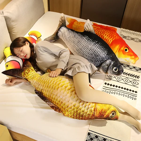 1pc 40/60cm 3D Simulation Gold Fish Plush Toys Stuffed Soft Animal Carp Plush Pillow Creative Sofa Pillow Cushion Gift Kids Toy - Image 6