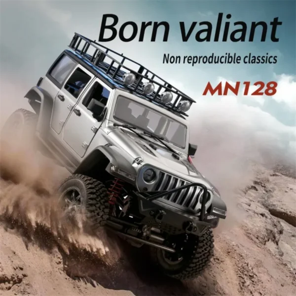 RC Crawler 4x4 Car MN128 2.4G Climbing Buggy Professional with LED Light Full Scale Remote Control Cars Toys for Boys Gift - Image 4