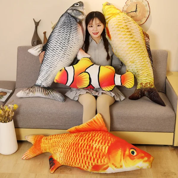 1pc 40/60cm 3D Simulation Gold Fish Plush Toys Stuffed Soft Animal Carp Plush Pillow Creative Sofa Pillow Cushion Gift Kids Toy - Image 5