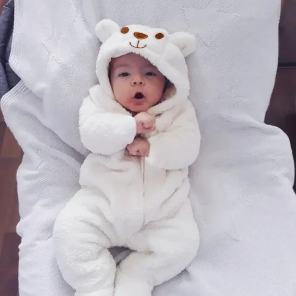 Newborn Baby Boy Girl Kids Bear Hooded Romper Jumpsuit Bodysuit Clothes Outfits Long Sleeve Playsuit Toddler One Piece Outfit - Image 2