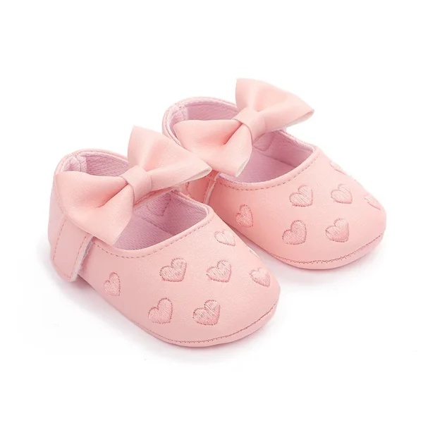 PU Leather Bowknot Baby Girls Shoes Cute Moccasins Heart Soft Sole Flat Shoes First Walkers Toddler Princess Footwear Crib Shoes - Image 5