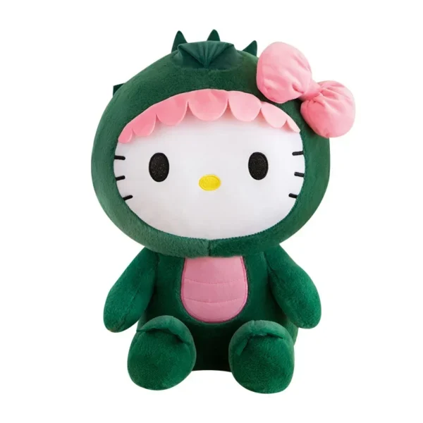 35/50/65cm Sanrio Kawaii Hello Kitty Dinosaur Plush Toy Cartoon Doll Room Decoration Sleeping Throw Pillow Kids Birthday Gift - Image 5