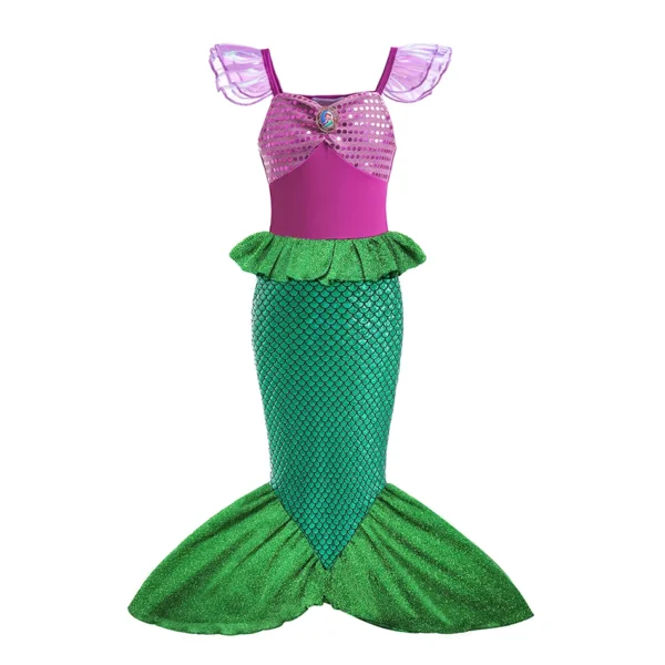 Disney Princess Mermaid Ariel Costume For Girls Kids Cosplay Children Carnival Birthday Party Prom Clothes Summer Dress Vestido - Image 2