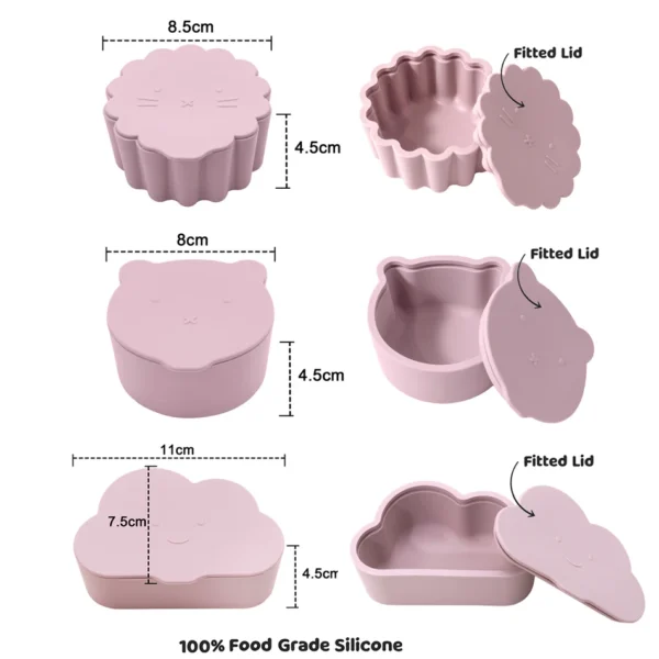 Silicone Baby Snack Box Kids Solid Color Silicone Food Box Baby Portable Feeding Food Baby Snack Container With Lid Baby Stuff - Image 5