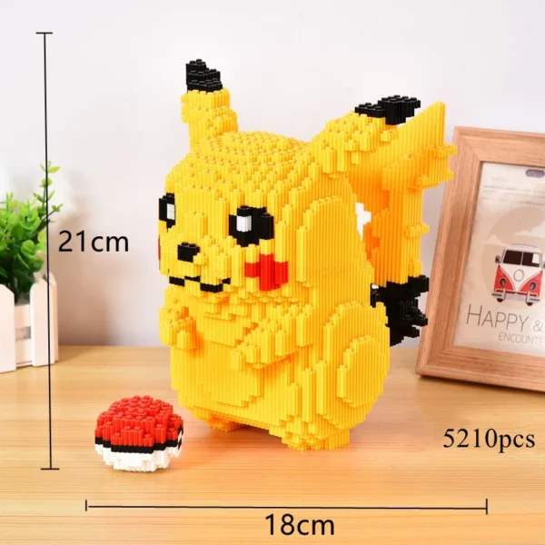 5210pcs Anime Pokemon Pikachu Diamond Micro Building Blocks Games Model Mini Bricks Figure Difficult Decompression Toys Gift - Image 5