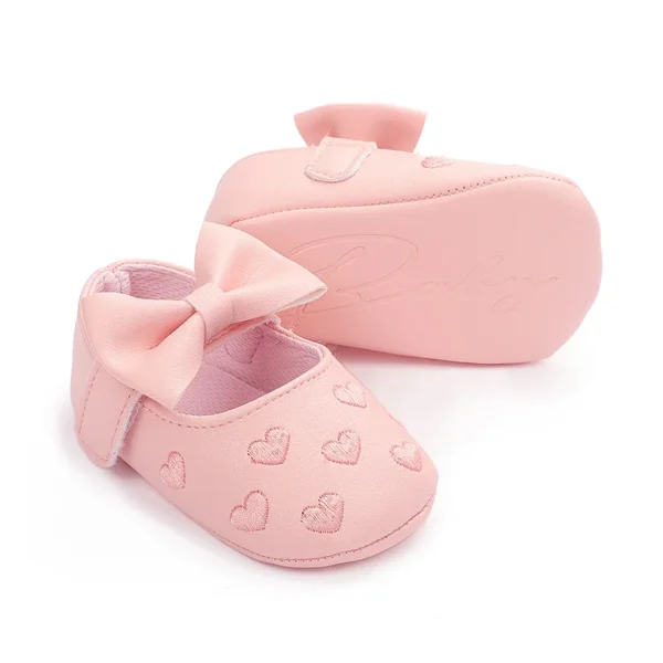 PU Leather Bowknot Baby Girls Shoes Cute Moccasins Heart Soft Sole Flat Shoes First Walkers Toddler Princess Footwear Crib Shoes - Image 6