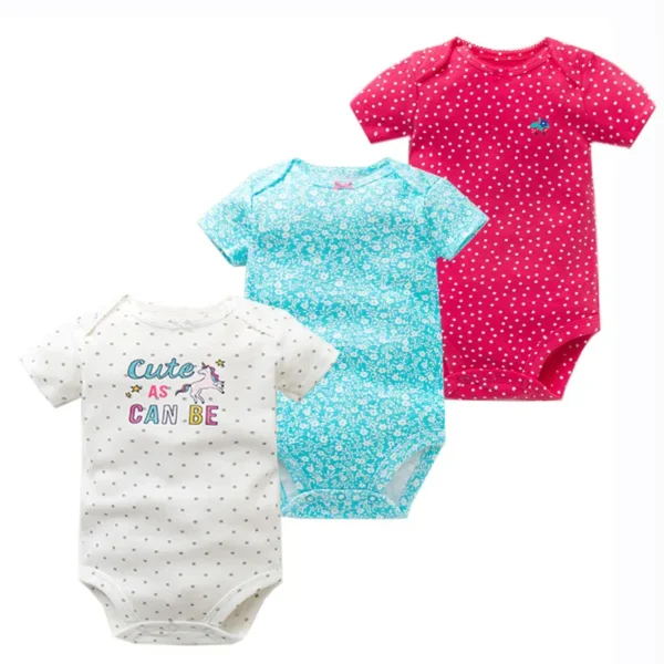 3Pcs/Lot Baby Summer Bodysuits Clothes Fashion Cotton Short Sleeves Newborn Baby Girl Boy Clothing Cute Jumpsuit Infant Outfits - Image 5