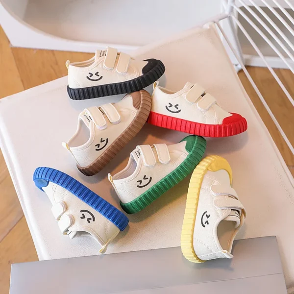 кроссовки детские Kids Canvas Shoes Korean Contrast Casual Shoe Spring Soft Soled Students Shoe Baby Girl Shoe Teniszapatos Niña - Image 2