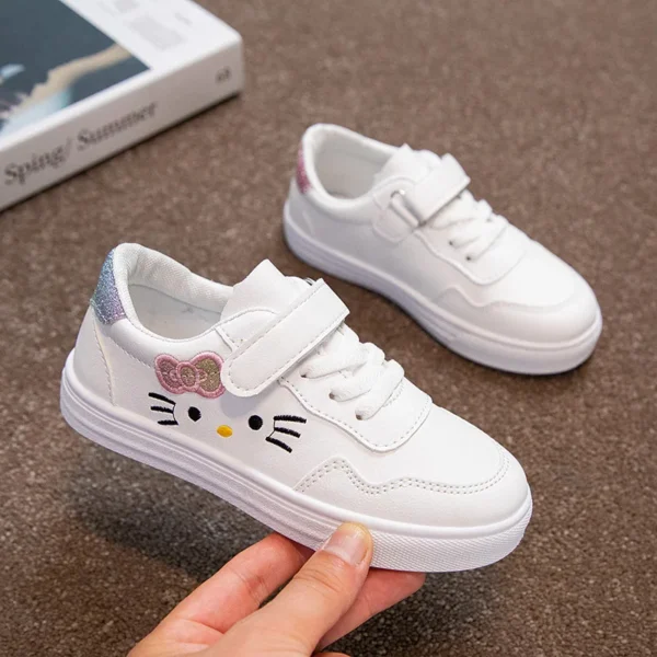 Children's Sneakers Girls Sport Shoes Student Shoes Cute Kitty Baby Girls Outdoor Footwear Anti-slip Kids Casual Shoes - Image 3