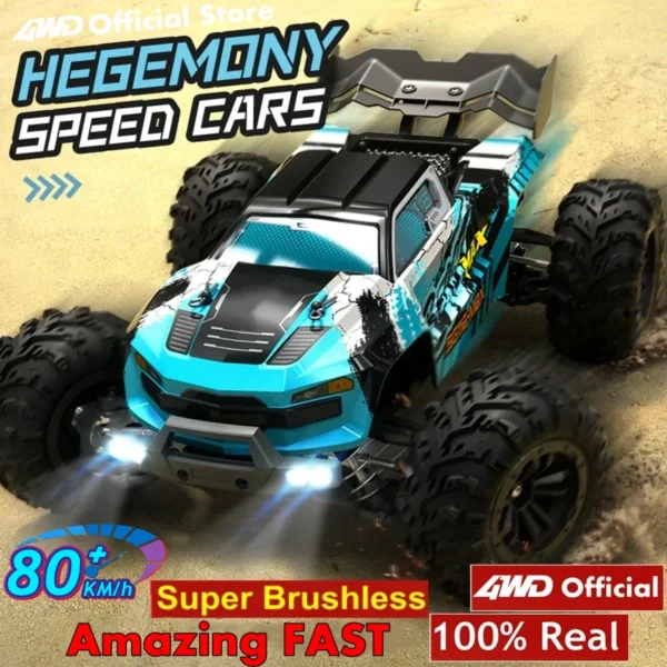 Super Brushless 80KM or 50KM/H 4WD RC Car With LED Remote Control Cars High Speed Drift Racing 4x4 Off Road Truck Kid Adult Toy - Image 3