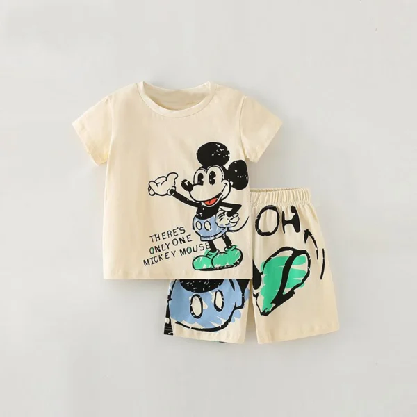 Disney Mickey Cartoon Printing Clothes Suit For Kids Infant Fashion Baby Child Girl Boy Pajamas Sleepwear Clothings Set Brand