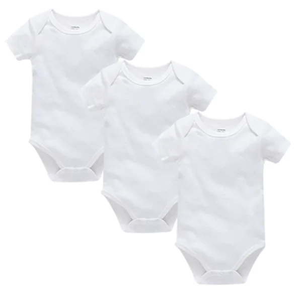 Kavkas 3PCS 5PCS Baby Boys Girls Clothes Solid White Short Sleeve Cotton Baby Bodysuits body bebe 0-24 months Newborn Jumpsuit - Image 6