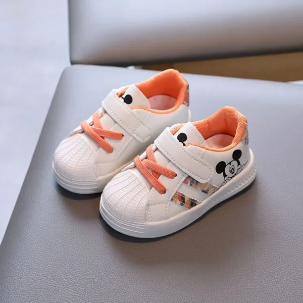 Disney White Casual Shoes For Baby Boy Girl Brand Children Sneaker Mickey Mouse Kids Shoes Toddler Walking Shoes Size 15-25 - Image 5