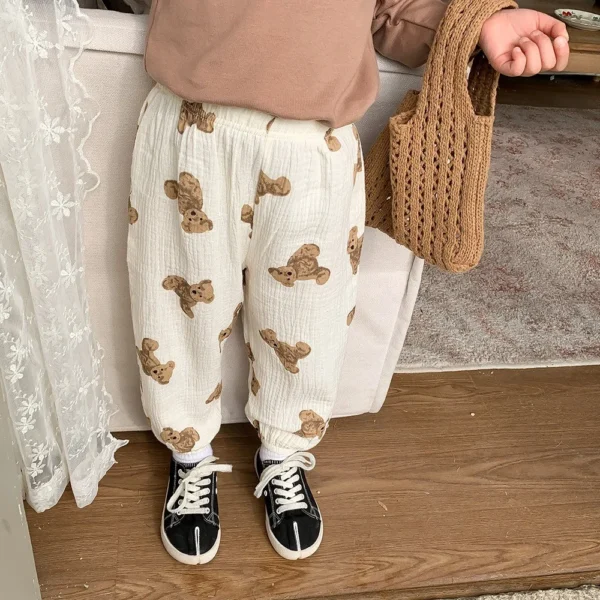 New Designer Printing Trousers Baby Unisex Cute Harem Pants Outdoor Toddler Girls Summer Fashion Thin Loose Full Length Pants - Image 3