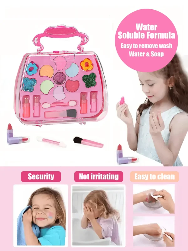 Children's beauty makeup bag toy for girl ,Kids Little handbag, princess washable, pretend toy, non-toxic and safe birthday gift - Image 3