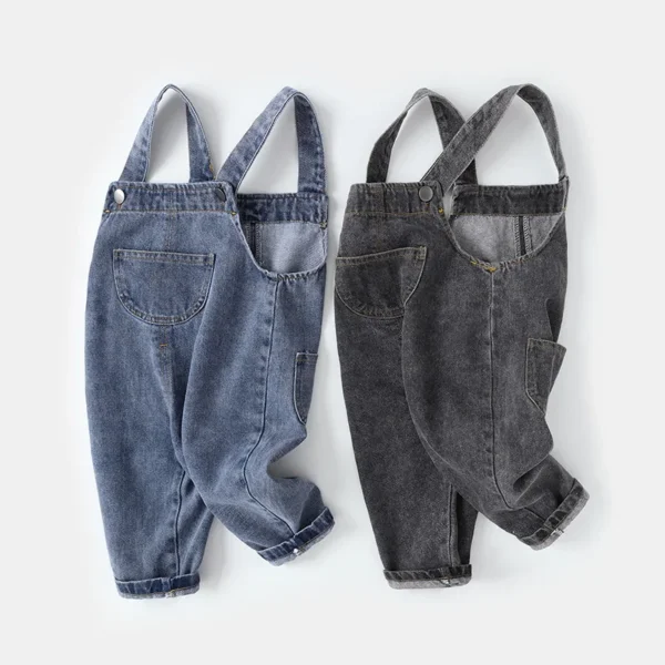 MILANCEL New Arrival Children Clothes Baby Girls Boys Overalls Solid Brief Style Toddler Denim Overol Jumpsuits - Image 2