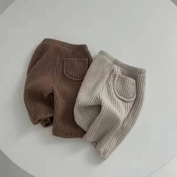 New Spring New Baby Solid Trousers Cotton Infant Ribbed Pants Fashion Boys Girls Sports Pants Toddler Kids Casual Pants