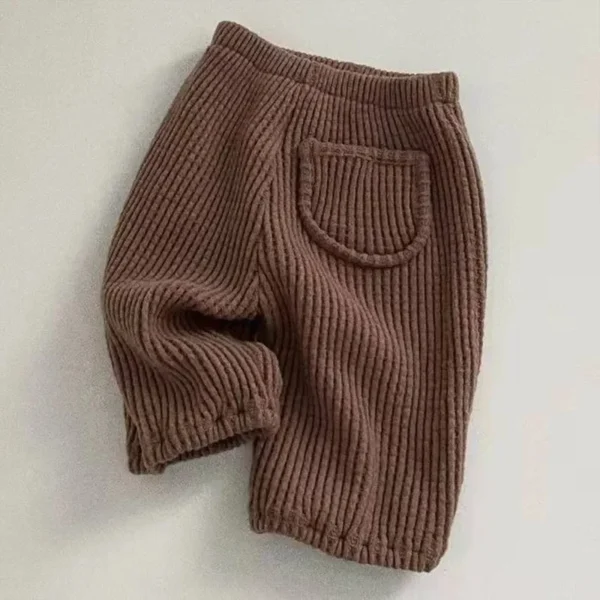 New Spring New Baby Solid Trousers Cotton Infant Ribbed Pants Fashion Boys Girls Sports Pants Toddler Kids Casual Pants - Image 3