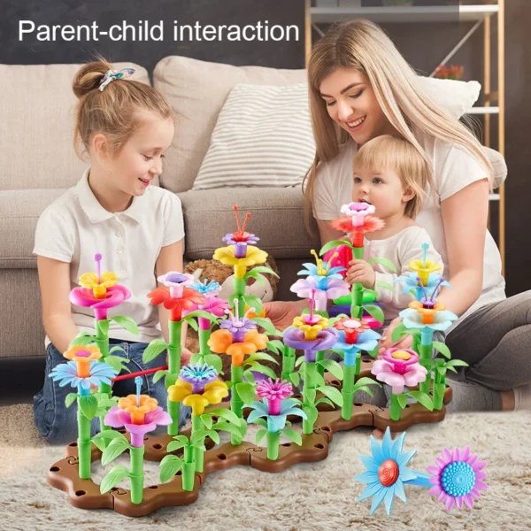 54-224pcs Flower Garden Architecture Set Building Toys DIY Construction Block Plant Creative Educational Stacking Games Toys - Image 6