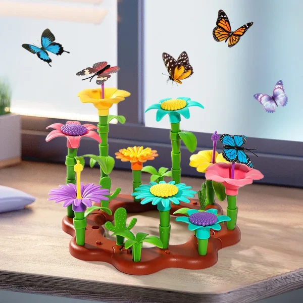 54-224pcs Flower Garden Architecture Set Building Toys DIY Construction Block Plant Creative Educational Stacking Games Toys - Image 2