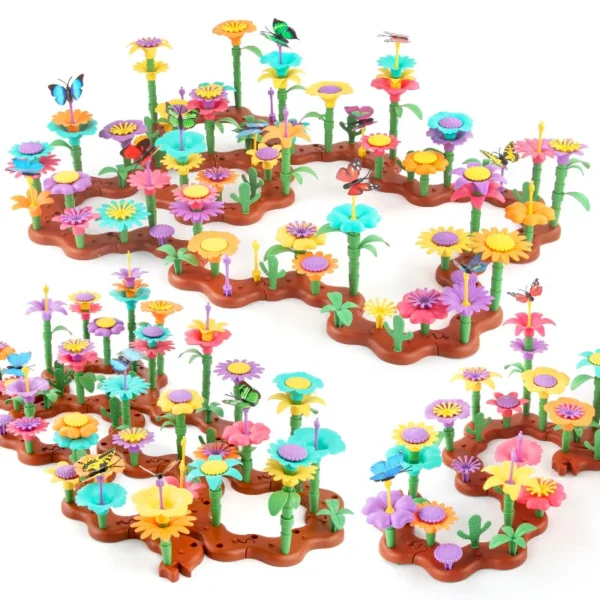 54-224pcs Flower Garden Architecture Set Building Toys DIY Construction Block Plant Creative Educational Stacking Games Toys - Image 4