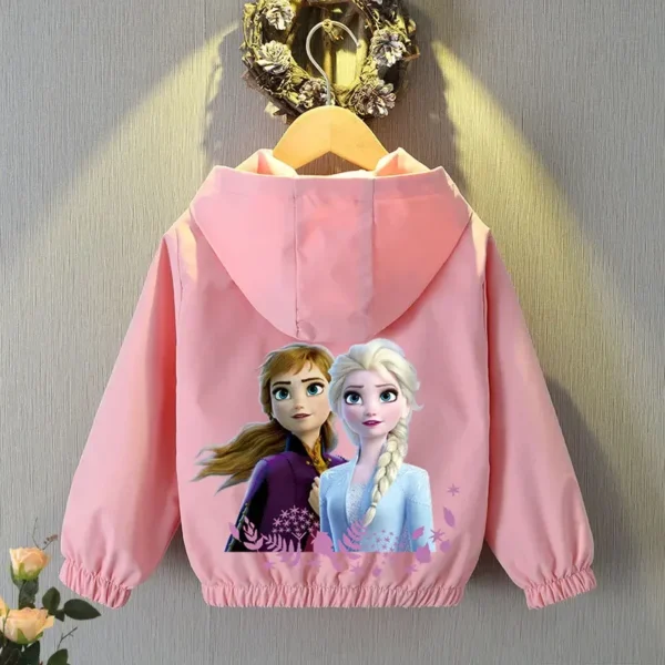 Baby Girls Spring Autumn Frozen Jacket Coats Clothes Little Girls Cartoon Elsa Anna With Hooded Collar Sweatshirt Kids Clothing - Image 2