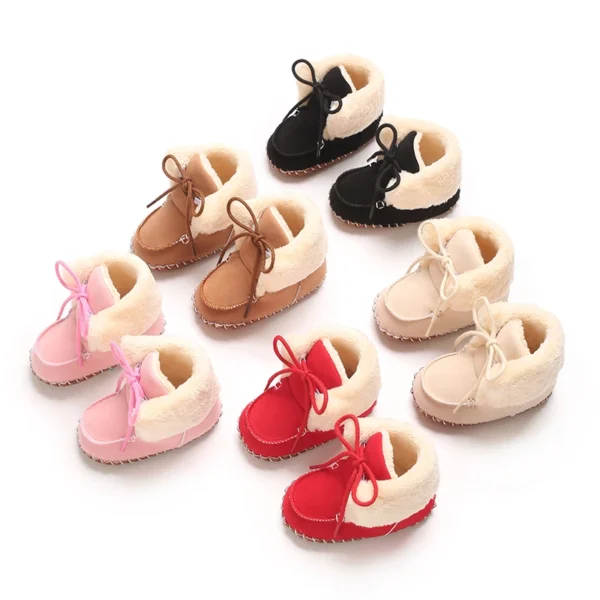 Autumn and Winter Baby Plush Thick Warm Cotton Shoes 0-18 Months Soft Soled Comfortable Non Slip Boots - Image 6