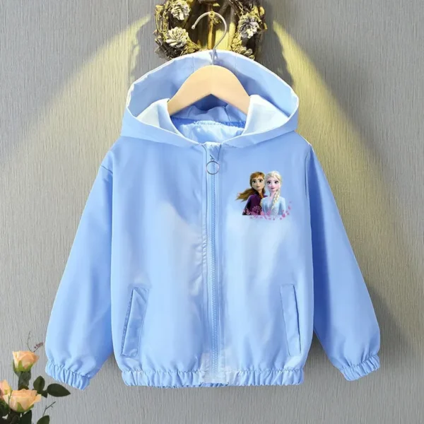 Baby Girls Spring Autumn Frozen Jacket Coats Clothes Little Girls Cartoon Elsa Anna With Hooded Collar Sweatshirt Kids Clothing - Image 3