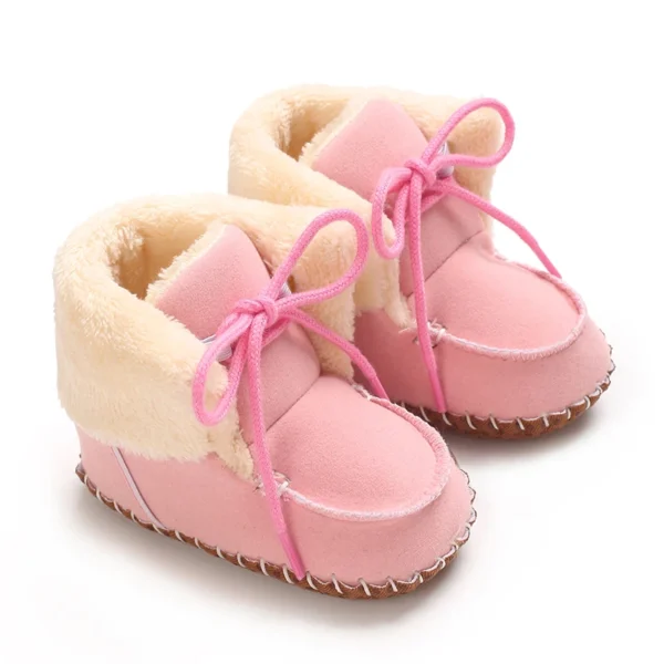 Autumn and Winter Baby Plush Thick Warm Cotton Shoes 0-18 Months Soft Soled Comfortable Non Slip Boots - Image 4