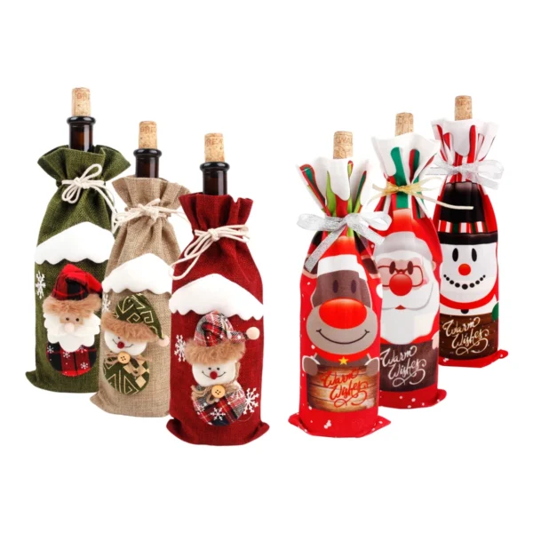 Christmas Wine Bottle Cover Merry Christmas Decorations For Home 2024 Christmas Ornament Xmas Navidad Natal Gifts New Year 2025 - Image 2