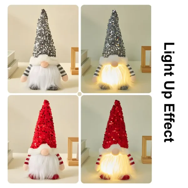 1~4pcs 2024 Christmas Doll Elf Knitted Gnome with Led Night Light Christmas Decorations for Home Xmas Navidad New Year 2025 Gift - Image 4