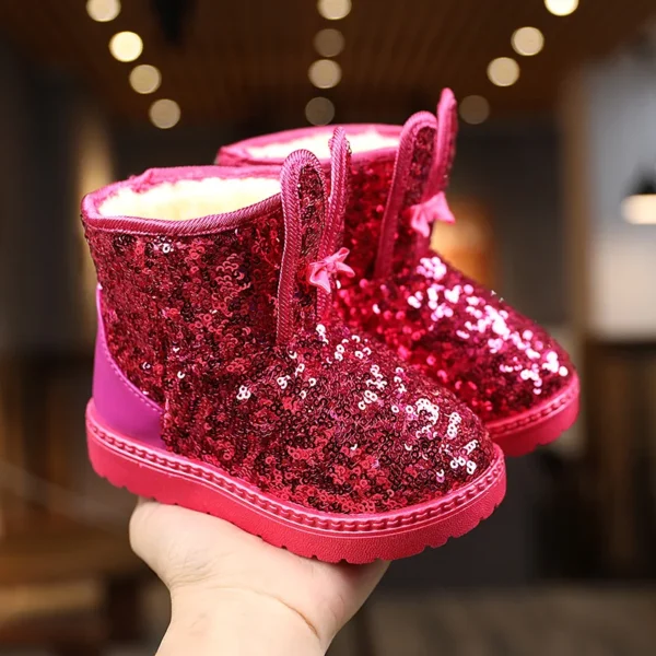 New Winter Children's Girls Snow Boots Cute Baby Girls Boots Thick Anti-proof Warm Fashion Ankle Furry Outdoor Kids Snow Boots - Image 2