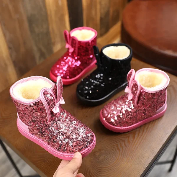 New Winter Children's Girls Snow Boots Cute Baby Girls Boots Thick Anti-proof Warm Fashion Ankle Furry Outdoor Kids Snow Boots - Image 5