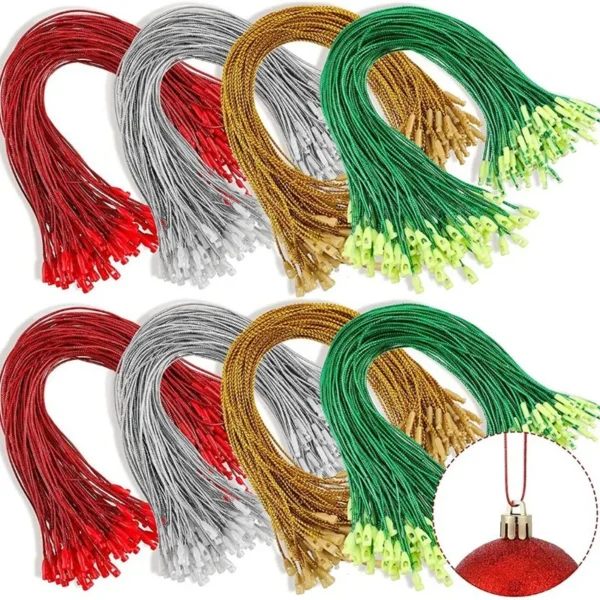 100pcs Christmas Ornaments Hooks Hanger String with Snap Ornament String for Home 2024 Christmas Tree Hanging Decorations Gifts - Image 4