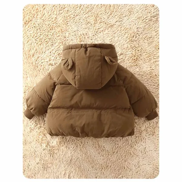 2024 Baby Thickened Cotton Coat Boys Warm Hooded Zip Jacket Autumn Winter New Girls Solid Colour Casual Fashion Cute Outerwear - Image 6