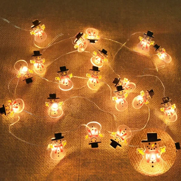 2M 20LED Santa Claus Snowflake LED Light String Christmas Decoration For Home Xmas Tree Ornament 2024 Navidad Kids Gift New Year - Image 3