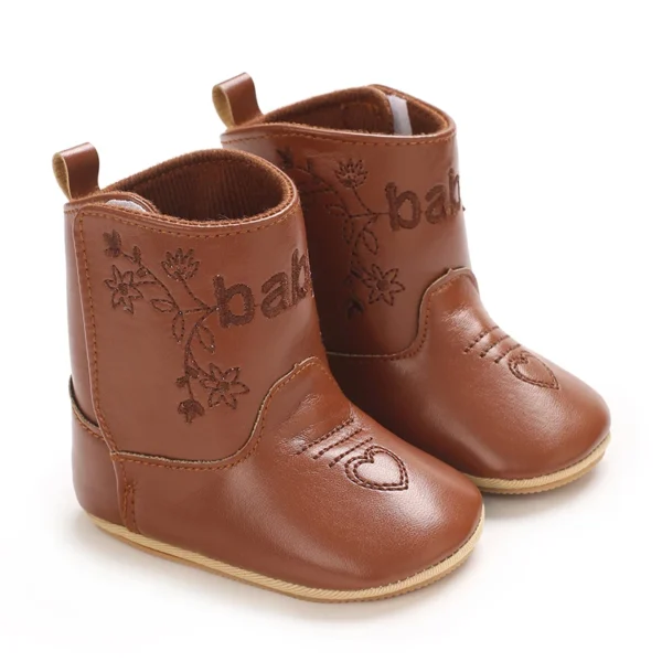 Baby Boots Made Of Soft PU and High-quality Cotton 2024 New Autumn and Winter Short Boots With Rubber Soles and Anti Slip Baby - Image 2