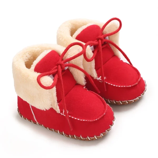 Autumn and Winter Baby Plush Thick Warm Cotton Shoes 0-18 Months Soft Soled Comfortable Non Slip Boots - Image 3